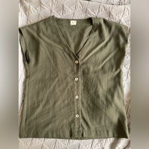 Olive Bridge and Burn button up blouse